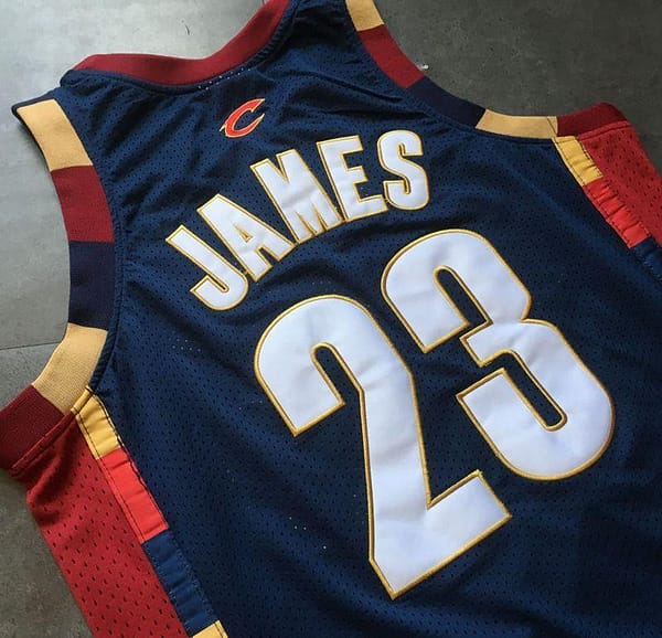 Men's LeBron James Navy Blue Retro Classic Team Jersey - Image 8