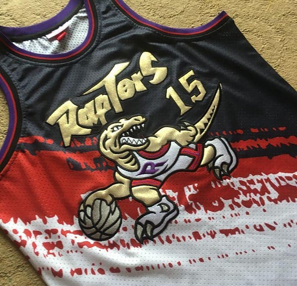 Men's Vince Carter Black And White Retro Classic Team Jersey - Image 3