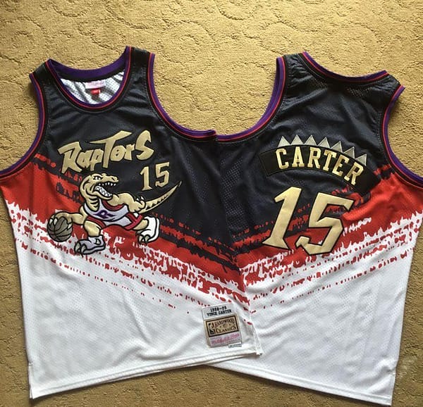 Men's Vince Carter Black And White Retro Classic Team Jersey