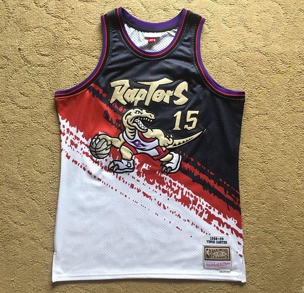 Men's Vince Carter Black And White Retro Classic Team Jersey - Image 2