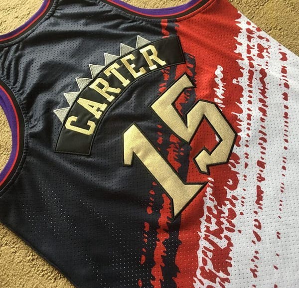 Men's Vince Carter Black And White Retro Classic Team Jersey - Image 4