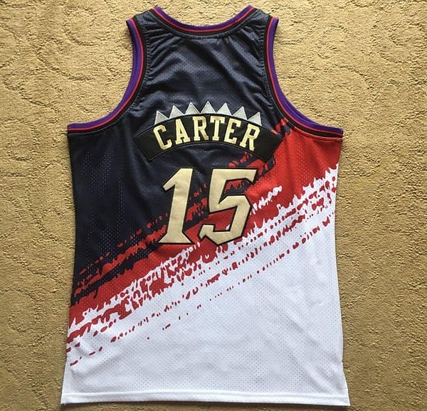 Men's Vince Carter Black And White Retro Classic Team Jersey - Image 8