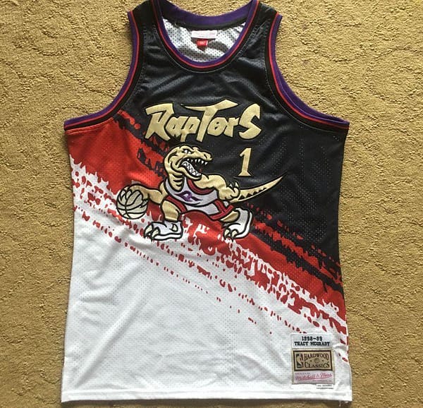 Men's Tracy McGrady Black And White Retro Classic Team Jersey - Image 2