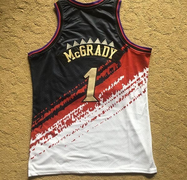 Men's Tracy McGrady Black And White Retro Classic Team Jersey - Image 8