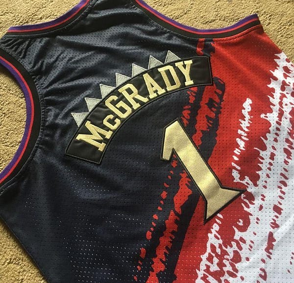 Men's Tracy McGrady Black And White Retro Classic Team Jersey - Image 9