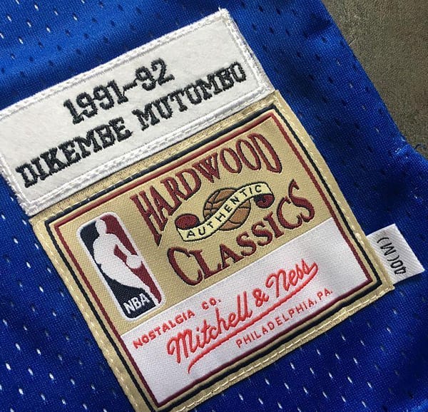 Men's Dikembe Mutombo Blue Retro Classic Team Jersey - Image 7