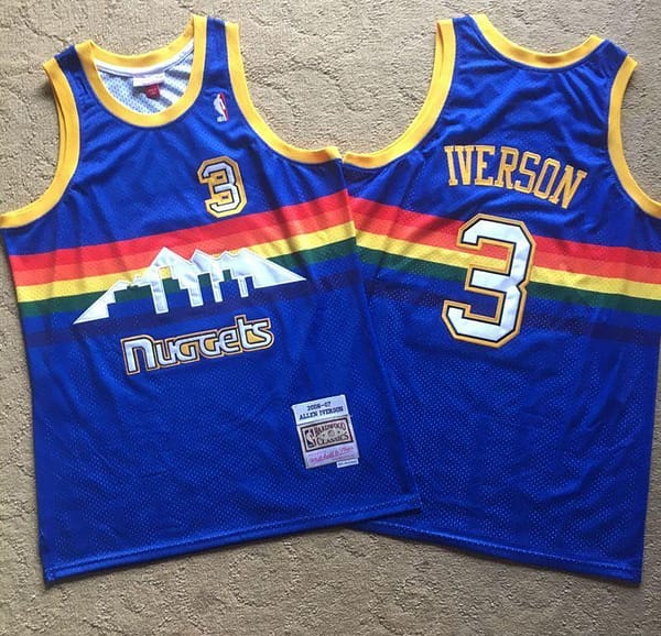 Men's Allen Iverson Blue Retro Classic Team Jersey