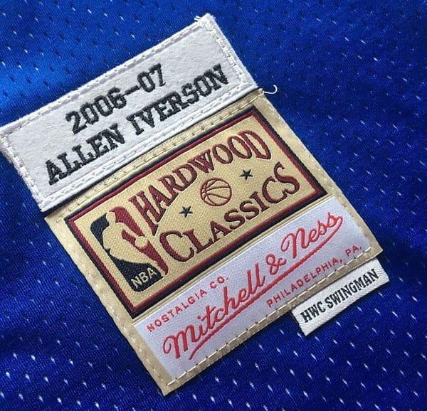 Men's Allen Iverson Blue Retro Classic Team Jersey - Image 6
