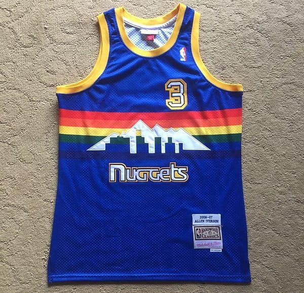 Men's Allen Iverson Blue Retro Classic Team Jersey - Image 11