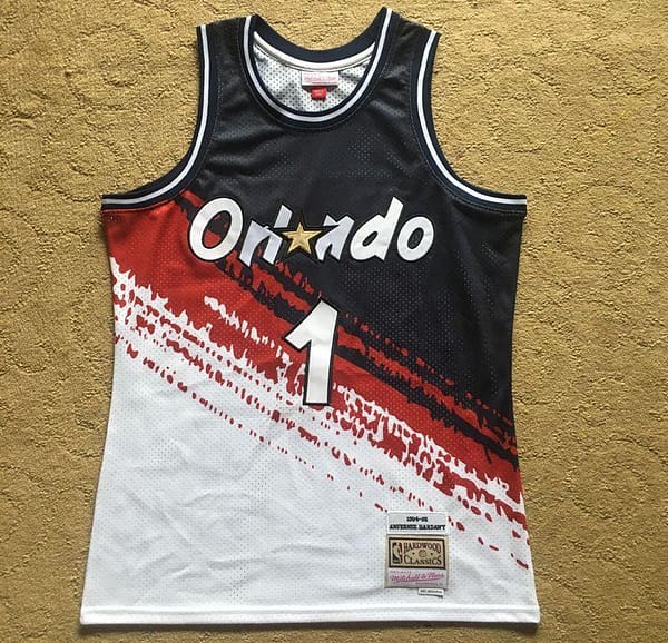 Men's Anfernee Hardaway Black And White Retro Classic Team Jersey - Image 2
