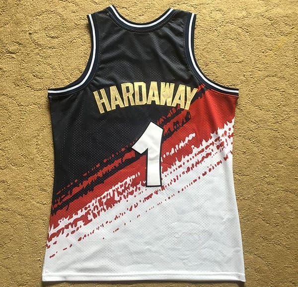 Men's Anfernee Hardaway Black And White Retro Classic Team Jersey - Image 8