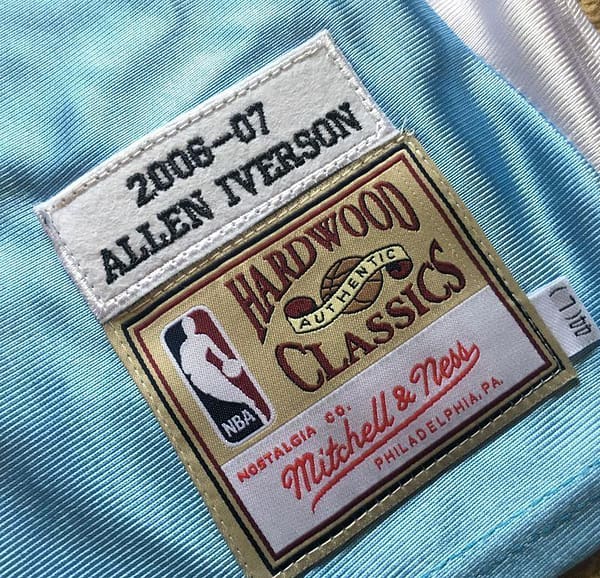 Men's Allen Iverson Sky Blue Retro Classic Team Jersey - Image 2
