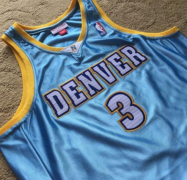 Men's Allen Iverson Sky Blue Retro Classic Team Jersey - Image 6