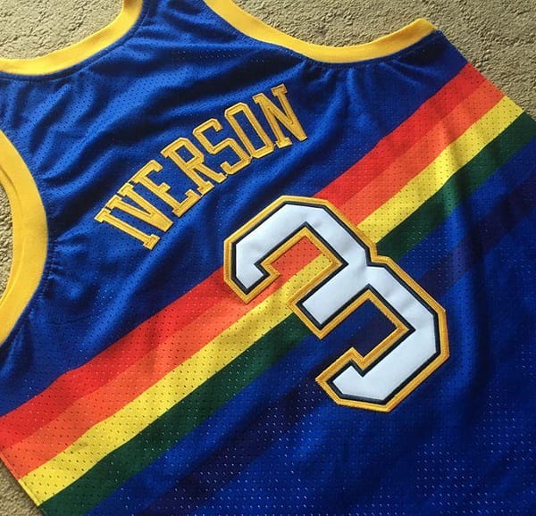 Men's Allen Iverson Blue Retro Classic Team Jersey - Image 4