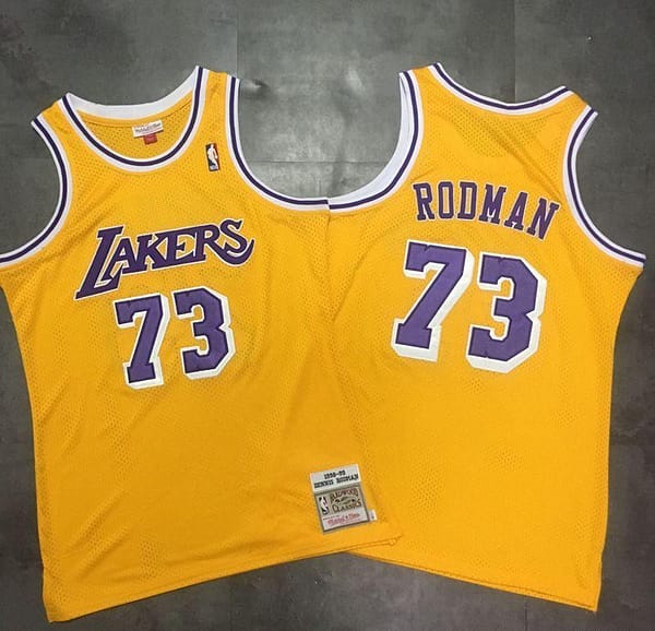Men's Dennis Rodman Yellow Retro Classic Team Jersey