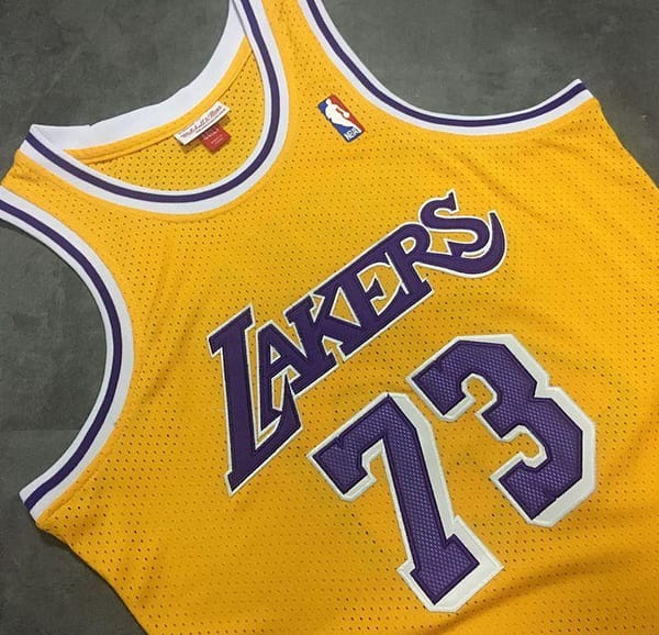 Men's Dennis Rodman Yellow Retro Classic Team Jersey - Image 2