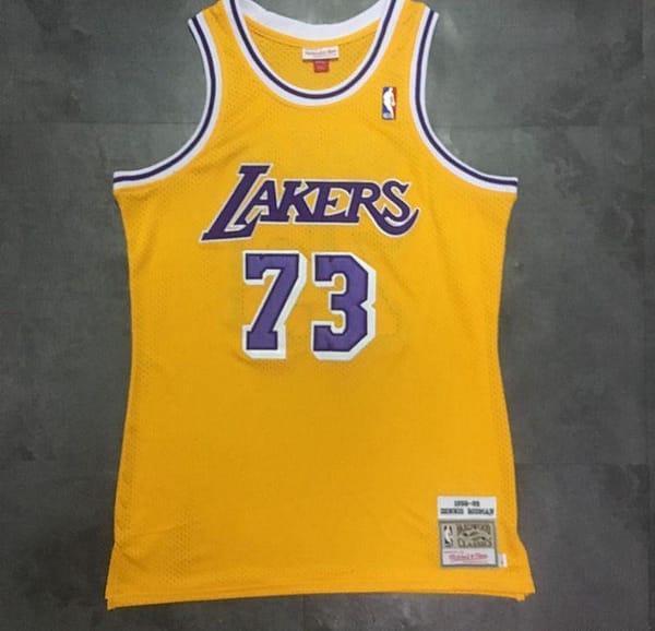 Men's Dennis Rodman Yellow Retro Classic Team Jersey - Image 3