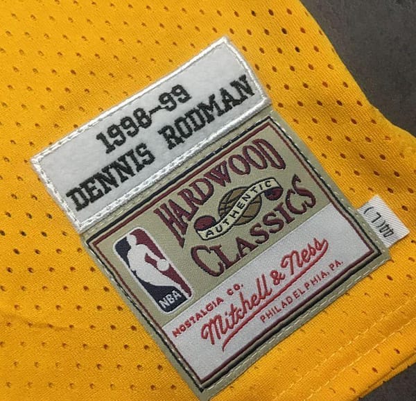 Men's Dennis Rodman Yellow Retro Classic Team Jersey - Image 5