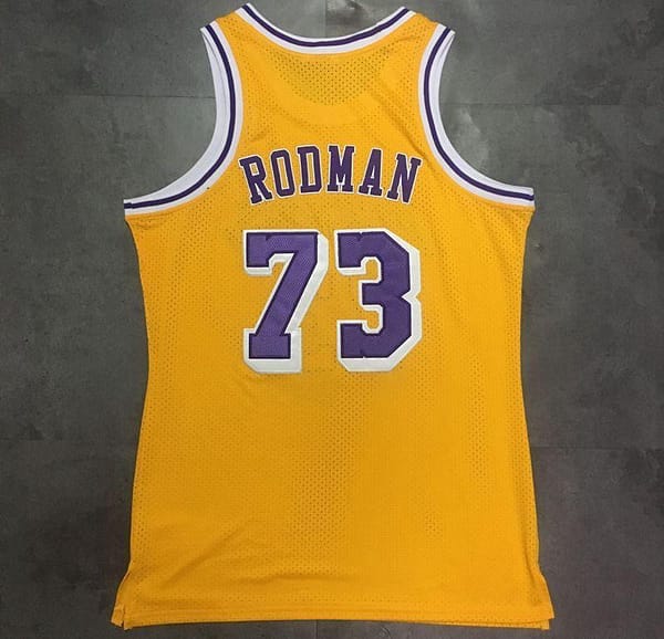 Men's Dennis Rodman Yellow Retro Classic Team Jersey - Image 7