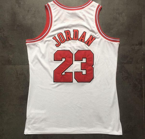 Men's Michael Jordan White Retro Classic Team Jersey - Image 2