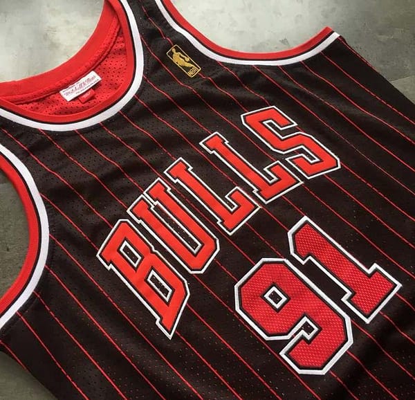 Men's Dennis Rodman Black Retro Classic Team Jersey - Image 5