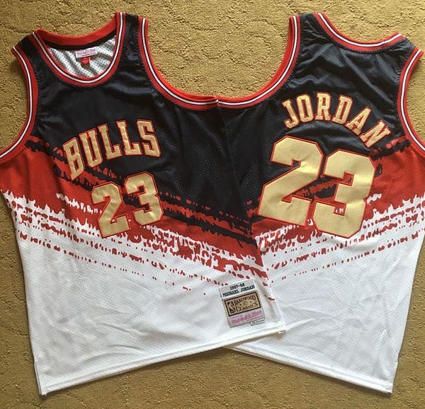Men's Michael Jordan Black And White Retro Classic Team Jersey