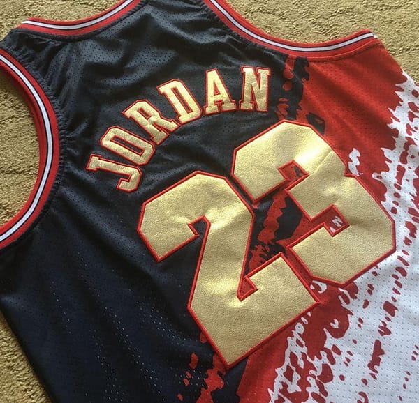 Men's Michael Jordan Black And White Retro Classic Team Jersey - Image 2