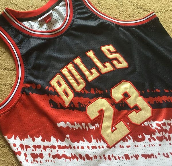 Men's Michael Jordan Black And White Retro Classic Team Jersey - Image 4