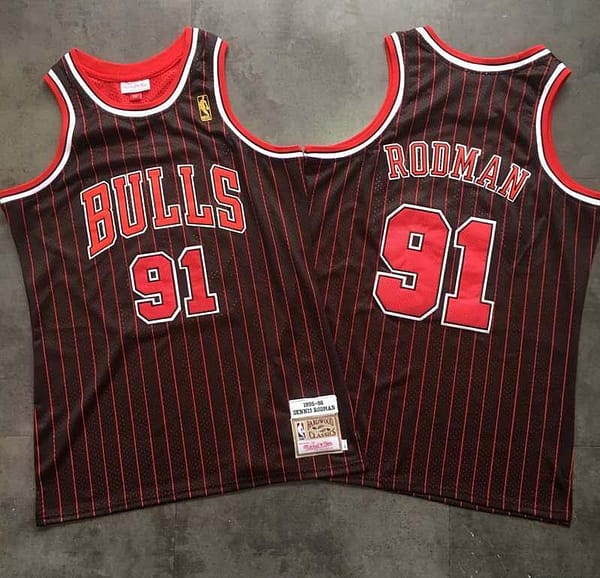 Men's Dennis Rodman Black Retro Classic Team Jersey