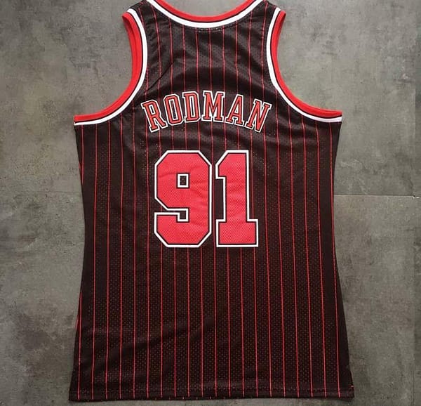 Men's Dennis Rodman Black Retro Classic Team Jersey - Image 2