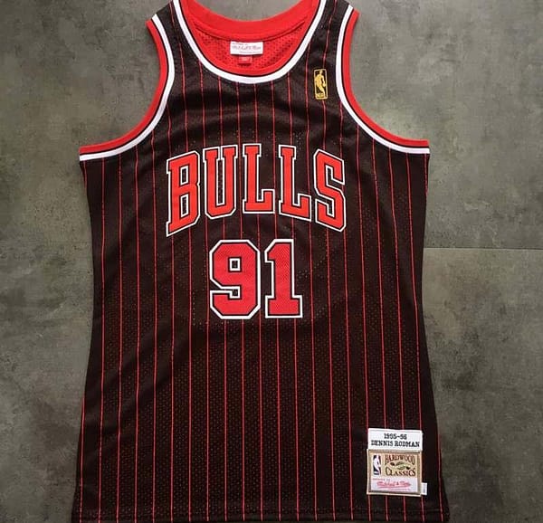 Men's Dennis Rodman Black Retro Classic Team Jersey - Image 9