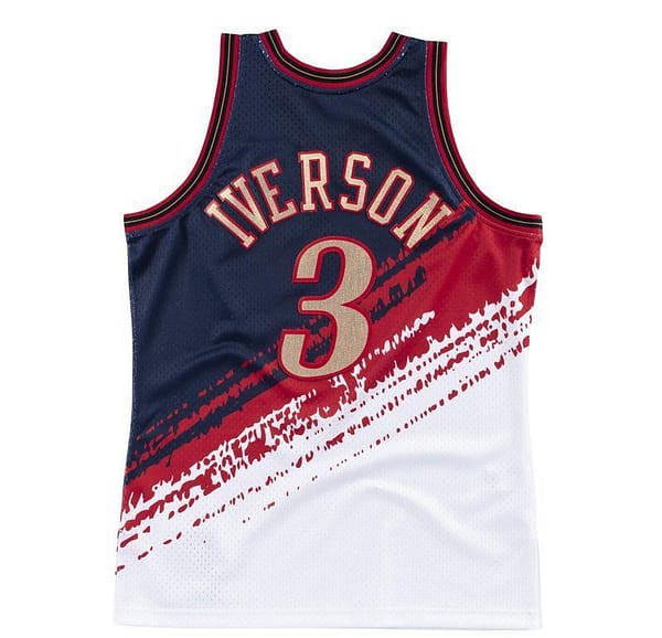 Men's Allen Iverson Black And White Retro Classic Team Jersey - Image 3