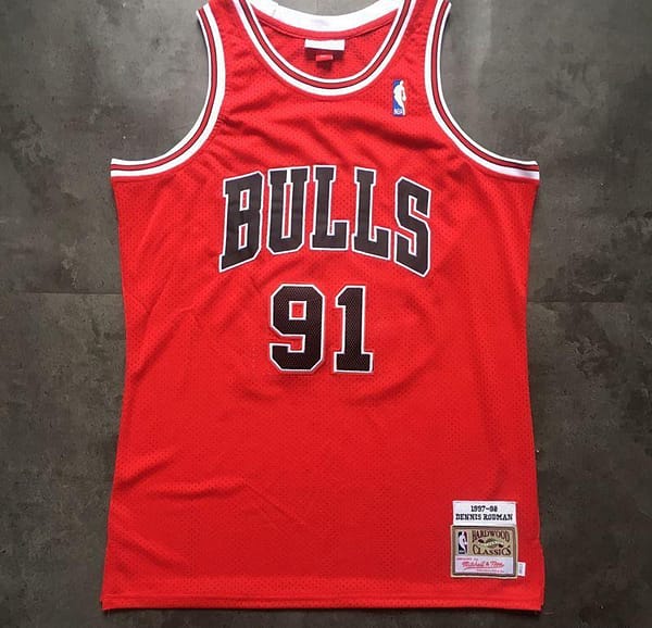 Men's Dennis Rodman Red Retro Classic Team Jersey - Image 2
