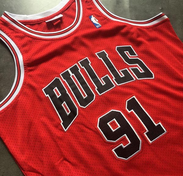 Men's Dennis Rodman Red Retro Classic Team Jersey - Image 3