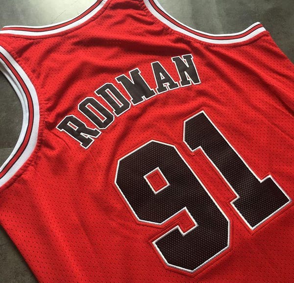 Men's Dennis Rodman Red Retro Classic Team Jersey - Image 7