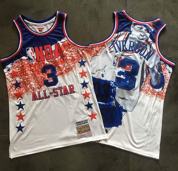 Men's Allen Iverson White Retro Classic Team Jersey