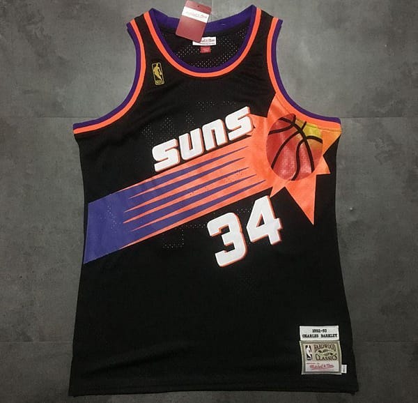 Men's Charles Barkley Black Retro Classic Team Jersey - Image 2