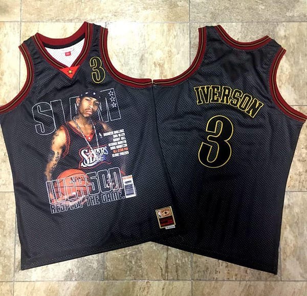 Men's Allen Iverson Black Retro Classic Team Jersey