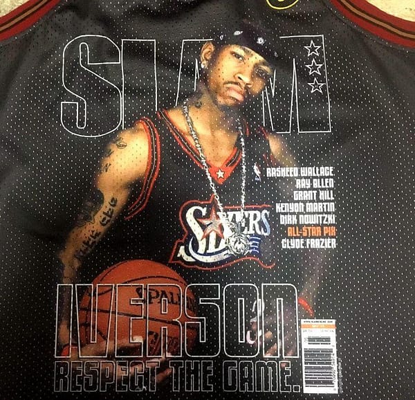 Men's Allen Iverson Black Retro Classic Team Jersey - Image 4