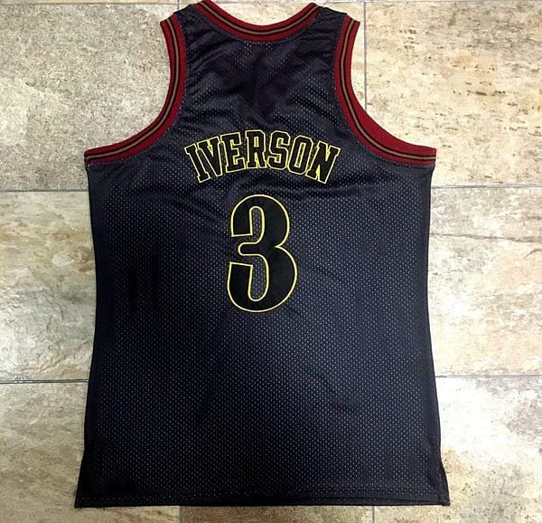 Men's Allen Iverson Black Retro Classic Team Jersey - Image 6