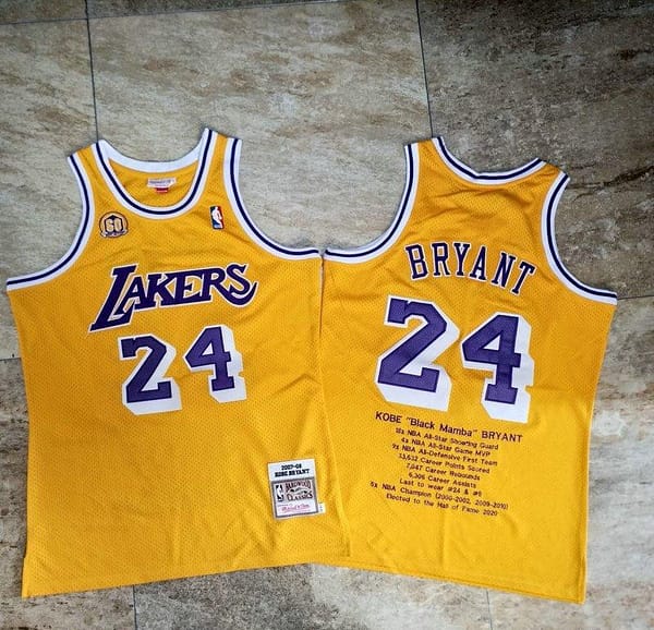 Men's Kobe Bryant Yellow Retro Classic Team Jersey