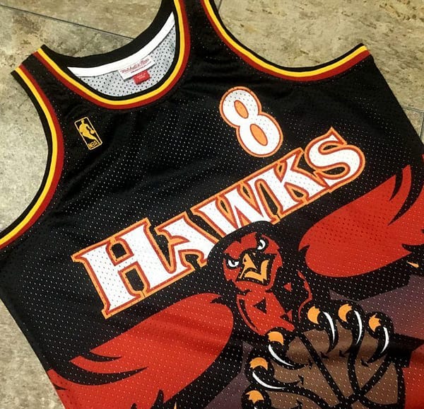 Men's Steve Delano Smith Black And Red Retro Classic Team Jersey - Image 3