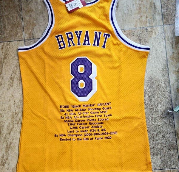 Men's Kobe Bryant Yellow Retro Classic Team Jersey - Image 7
