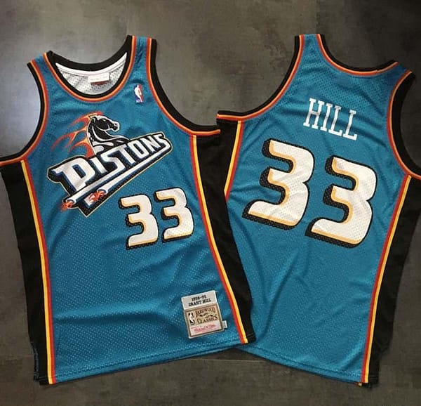 Men's Grant Hill Blue Retro Classic Team Jersey