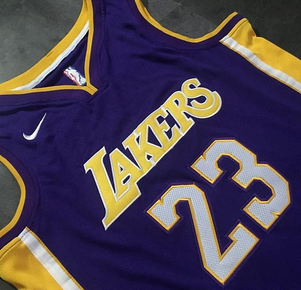 Men's LeBron James Purple Retro Classic Team Jersey - Image 5