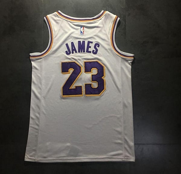 Men's LeBron James White Retro Classic Team Jersey - Image 8