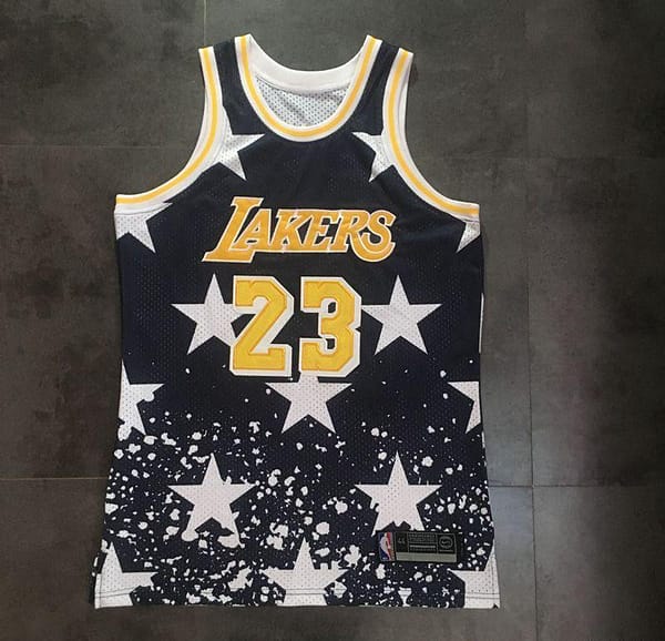 Men's LeBron James Black Retro Classic Team Jersey - Image 7