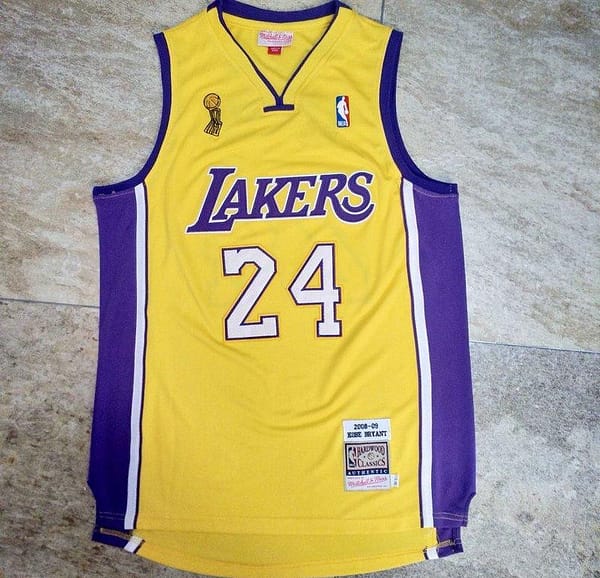 Men's Kobe Bryant Yellow Retro Classic Team Jersey - Image 7