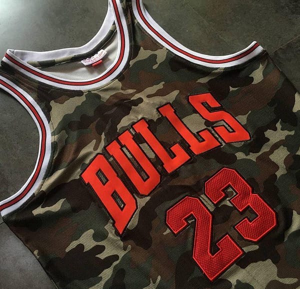 Men's Michael Jordan Camouflage Retro Classic Team Jersey - Image 7
