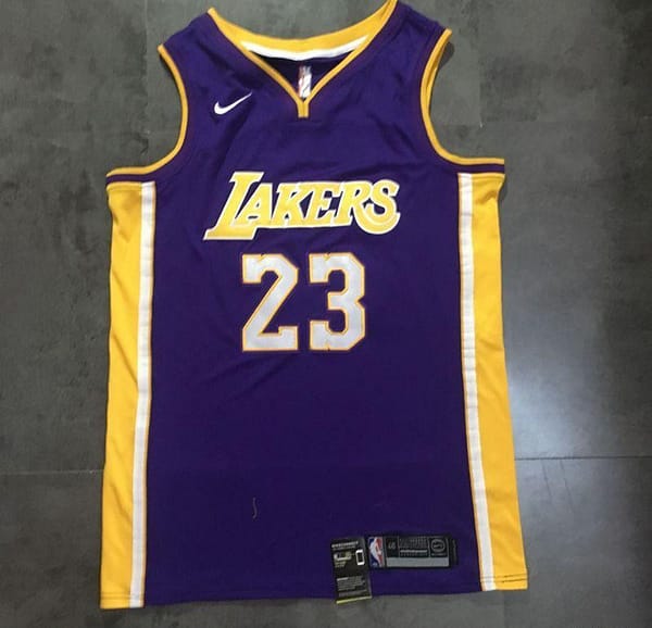 Men's LeBron James Purple Retro Classic Team Jersey - Image 3
